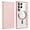 Pink, variant on Dteck Magnetic Wallet Case for Samsung Galaxy S25 Ultra,Shockproof Leather Card Slots Case Built-in Camera Lens Protector Plating TPU Compatible with Mag Safe Back Cover for Galaxy S25 Ultra,Grey