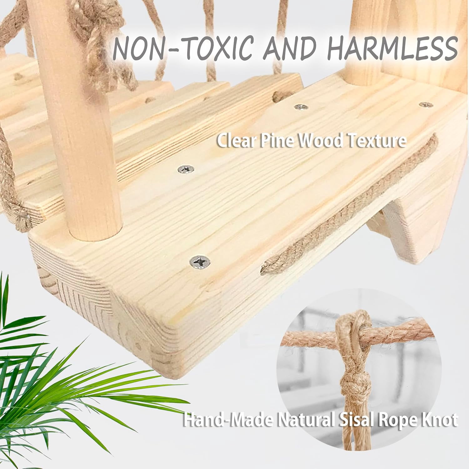 Wall Shelves Climbing Bridge for Indoor Cats, 55 Inch Wooden Perch with Sisal Rope, Space Saving Wall Mounted Furniture