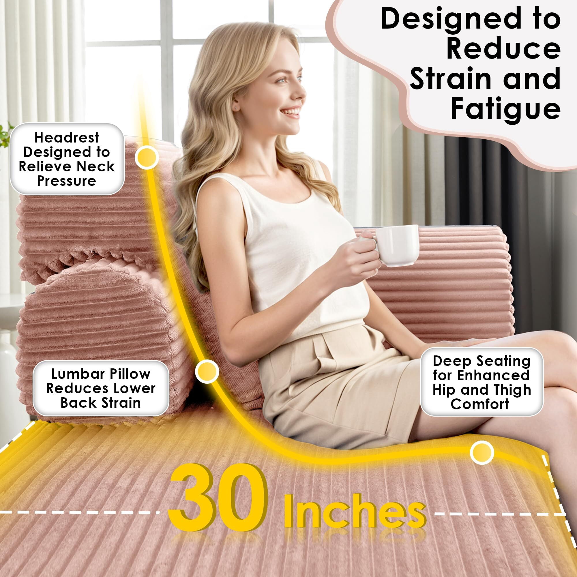 Howcool Convertible Sleeper Sofa Bed, 78.5" Corduroy Foldable Loveseat Sofa, Boneless Memory Foam Couch Bed for Living Room, Queen to King Size Sofa, No Assembly Required, Compression Sofa,Pink
