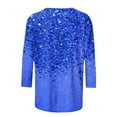 CFLVAEK Womens Glitter Print Shirts Plus Size 3/4 Sleeve Round Neck T