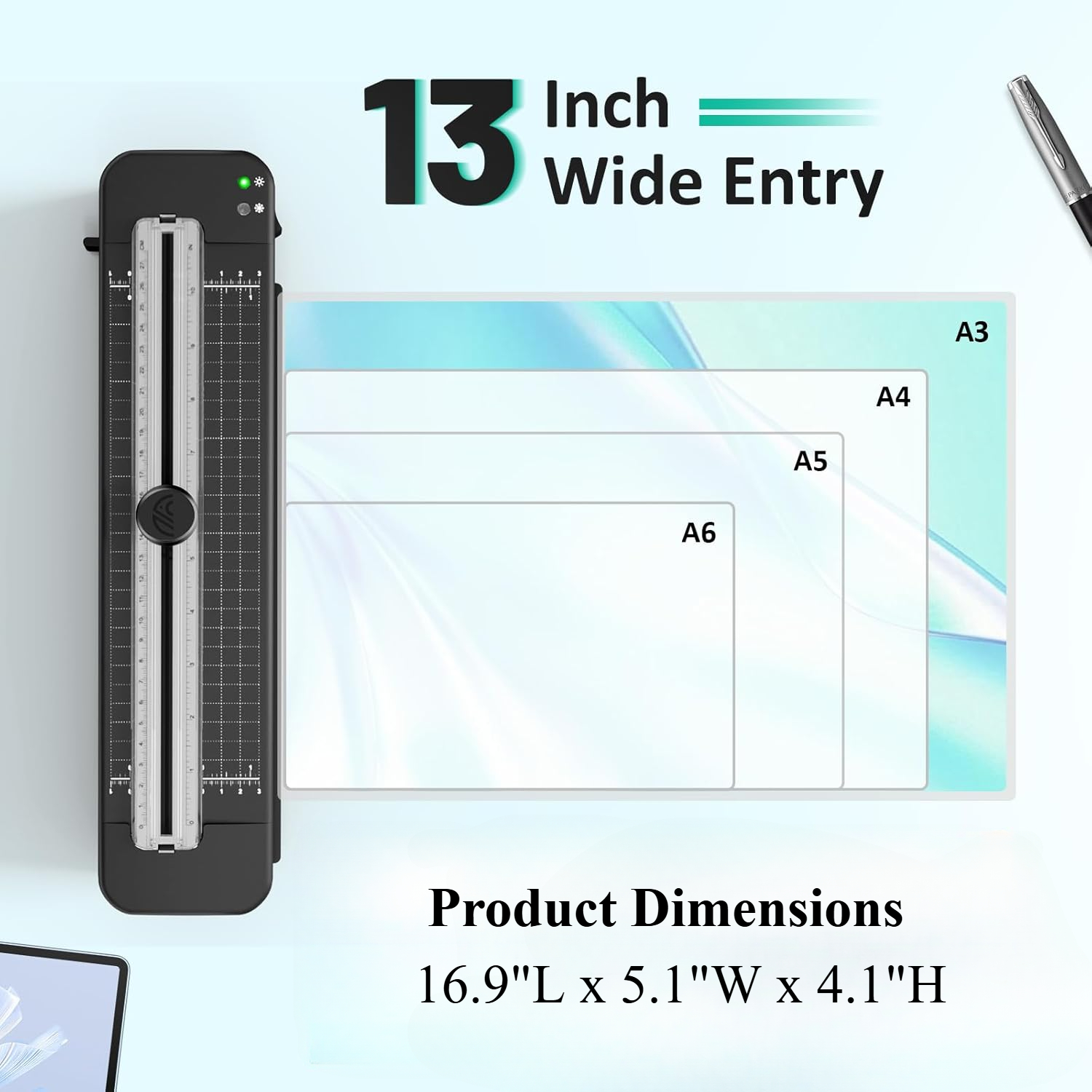 13" Laminator - 11x17 Laminator with 50 sheets, hot and cold, built-in cutter and corner rounder
