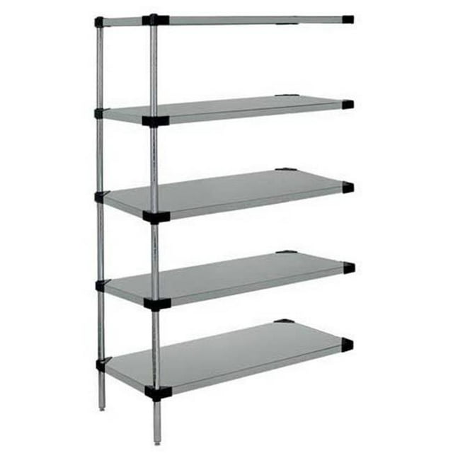 Trousse d'Extension à 5 Tablettes Pleines en Acier Inoxydable - 18 x 48 x 54 Po