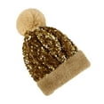 thumbnail image 5 of Fgnfyis Winter Glitter Hat with Ear for Cold Weather Warm Thickened Cap Hats for Women Gold, 5 of 5