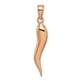 thumbnail image 3 of Auriga 14k Rose Gold Large 3D Italian Horn Pendant for Women, 3 of 6