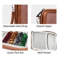 thumbnail image 4 of Graflsoa Premium Brown PU Leather Guitar Pick Holder with 15 Random Color 0.75mm Picks - Durable and Shockproof Accessory Case MX0315D, 4 of 6