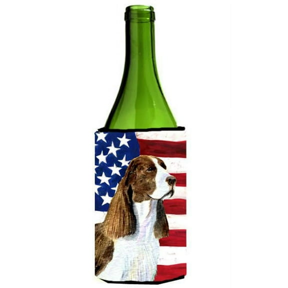 Usa American Flag With Springer Spaniel Wine bottle sleeve Hugger - 24 oz.