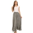 thumbnail image 5 of Sakkas Jaclyn Adjustable Skirt With Lace Embroidered Trim And Detailed Embroidery - Grey - Plus Size, 5 of 5