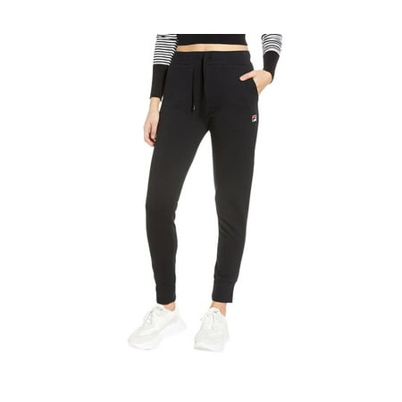 Fila Frances Ribbed-Cuff Jogger Womens Active Pants Size M, Color: Black