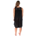 thumbnail image 4 of Women's Silky Feeling Sleeveless Tricot Nightgown with Floral Lace Design, Black, Size 4XL, 4 of 5