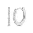 thumbnail image 3 of TimeLe$$ Classics 0.25 Carat TW Double Sided Round Natural Diamond Ladies Huggies Hoop Earrings in 10K White Gold, 3 of 6