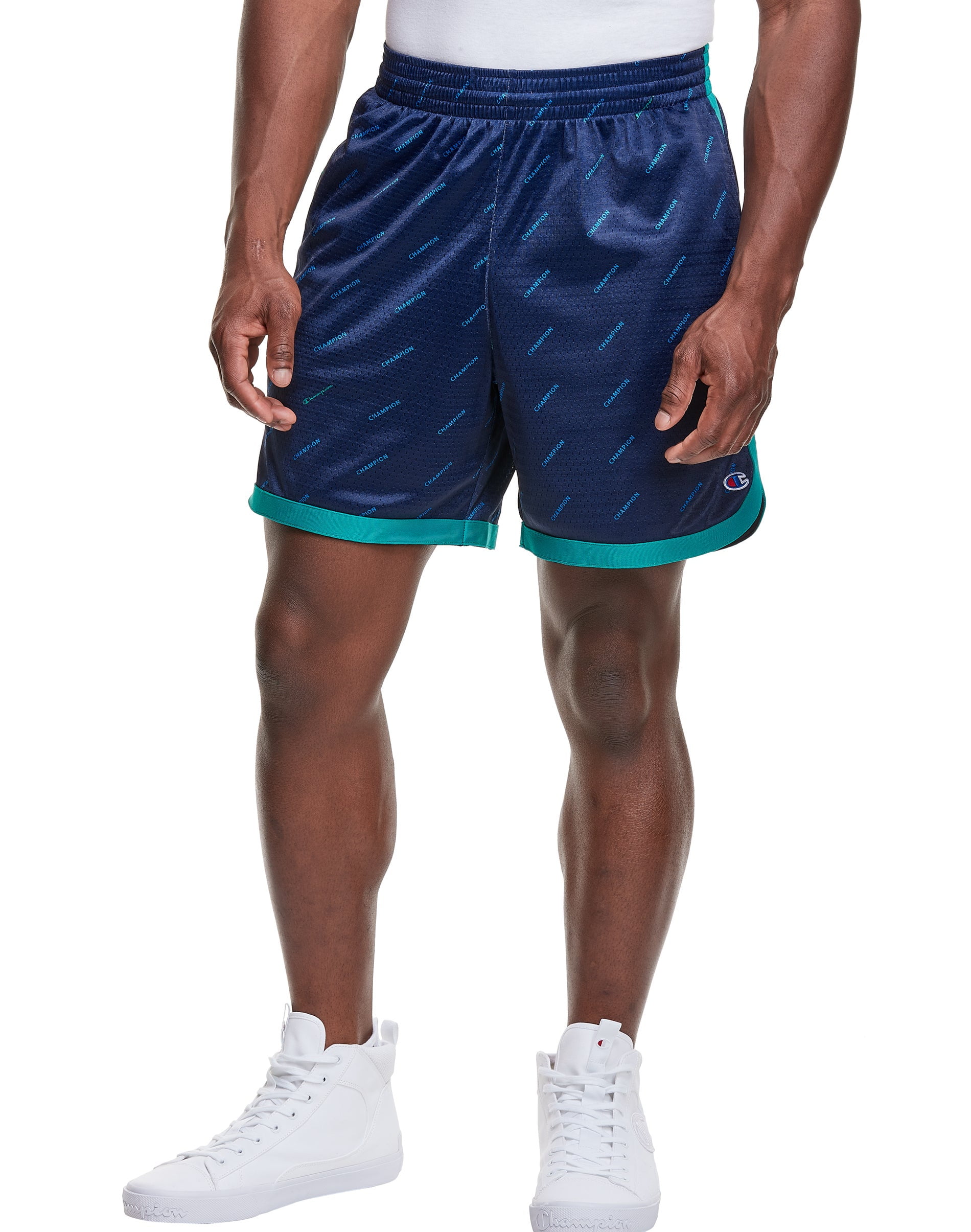 Champion Mens 7Inch Taped Mesh Shorts, XXL, Champion Legend Navy