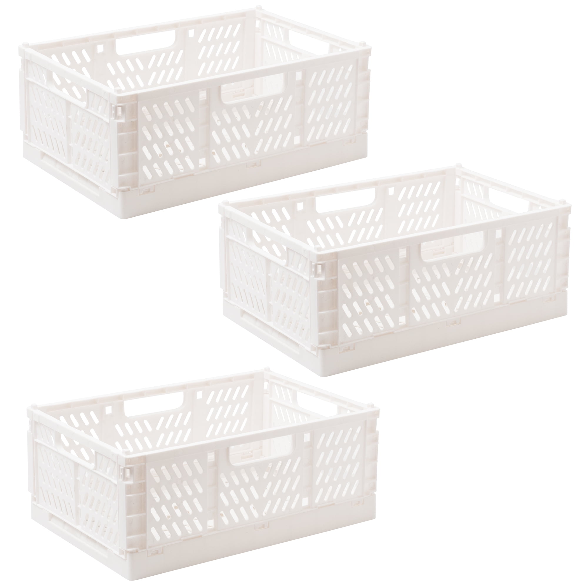 EZDO Medium Collapsible Storage Crates 3 Pack