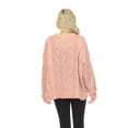 thumbnail image 4 of Simply Couture Women's Loose Oversized Chunky Cable Knit Solid Crewneck Sweater, 4 of 5