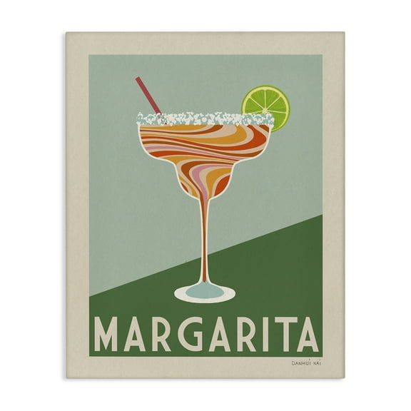 Stupell Industries Retro Swirled Margarita Food & Beverage Painting Wrapped Canvas Art Print Wall Art, 16 x 20