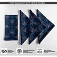 thumbnail image 4 of Vargottam Designer Cotton Canvas Napkins - Set of 12, 20-Inch, Blue Geometric Print, Durable & Absorbent Cloth Napkins for Dining, Parties, and Home Decor - Machine Washable, 4 of 7