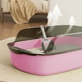 thumbnail image 5 of Cat Litter Box Oversized High Fence Splashproof Semi Closed Litter Pan with Scoop Large Capacity Easy Clean Two Layer Design for Indoor Cats, 5 of 6