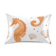 thumbnail image 7 of Yayeee Pillowcase Standard Size Set of 2 Satin Wrinkle Resistant Pillow Case, Orange Seahorse, 7 of 7