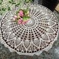 thumbnail image 2 of Visland Handmade Crochet Cotton Tablecloth Round Crochet Tablecloths for Wedding Home Decor, 2 of 6