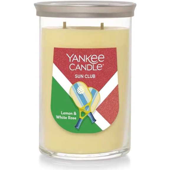 Yankee Candle Sun Club - Sun & Games Collection Large 2-Wick Signature Tumbler Candle - Lemon & White Rose