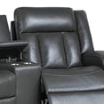 thumbnail image 4 of BenJara Max 5 Piece Power Recliner Sectional Sofa Set, Vegan Faux Leather-Color:Gray, 4 of 5