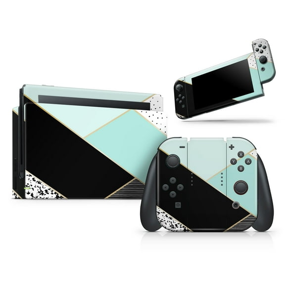 Design Skinz - Compatible with Nintendo 2DS XL - Skin Decal Protective Scratch-Resistant Removable Vinyl Cover - Minimalistic Mint and Gold Striped V1