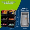 thumbnail image 3 of ReadySpace Large Plastic Storage Bins, Stackable Organizer, Black, 6 Pack, 3 of 6