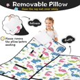 thumbnail image 3 of White Cartoon Dinosaurs Teens Toddler Nap Mat with Pillow, Sleeping Mat Bag for Preschool Daycare 59"x22", 3 of 5
