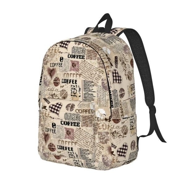 Easygdp Abstract Coffee Mochila de Lona Resistente para Laptop, Compatible con Laptops de 15 a 17 pulgadas, Ideal para Escuela, Trabajo y Viajes-Small
