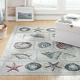 thumbnail image 4 of Home Dynamix Marine Sea Shells Coastal Starfish Indoor/Outdoor Area Rug, Ivory/Blue, 7'10"x10'2", 4 of 11