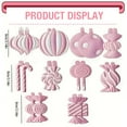 thumbnail image 3 of SMKE Christmas Tree Ornaments PVC Xmas Candy Cane Lollipop Ornament Christmas Hanging Decors Birthday Party Decoration Crafts for Holiday Xmas Tree Party (10pc,Pink and White), 3 of 6
