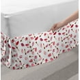 thumbnail image 2 of Cosmetics Bed Skirt, Beauty Theme Pink and Burgundy Lipstick and Kiss Pattern Makeup Concept, Elastic Bedskirt Dust Ruffle Wrap Around for Bedding Decor, 4 Sizes, Burgundy and Pink, by Ambesonne, 2 of 2