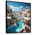 thumbnail image 2 of Designart "Beautiful Cityscape Greece Santorini wall decor I" Landscape & Nature Floater Framed Wall Art Living Room, 2 of 7