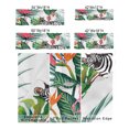 thumbnail image 3 of Kitchen Cafe Valance Curtain for Small Windows,Tropical Watercolor Pink Flamingo Green Palm Leaf Zebra Animal Rod Pocket Valances White Window Treatment Panel for Living Room/Bedroom/Bathroom,42x18in, 3 of 9