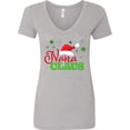 thumbnail image 3 of Inktastic Nana Claus with Christmas Santa Hat and Snowflakes Women's V-Neck T-Shirt, 3 of 5
