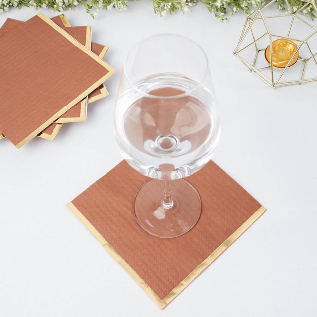 HLONK Lot de 50 / Serviettes en Papier Douces Orange 2 Épaisseurs pour Souper Fête Serviettes pour Réception de Mariage Cocktail Boisson