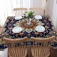 thumbnail image 5 of Medallion Oriental Rectangle Tablecloths 60x140,Boho Traditional Tribal Ethnic Flower Table Cloth Table Cover Indoor/Outdoor Tabletop Decor for Wedding Holiday Party Dinner Baby Shower, 5 of 7