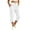 White, variant on Vivianyo HD Women's Pleated Waist Summer Loose Casual Capri Pants, Single Button Elastic Waistband Soft Cropped Fall Trousers with Side Pocket for Women, Women's White, Sizes S-3XL