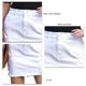thumbnail image 5 of Minifalda de mujer de cintura alta, falda corta con botones desgastados y bolsillos para viajes de fiesta diarios, color blanco, 2XL, 5 of 6