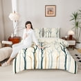 thumbnail image 4 of Homewish Vintage Branches Plant Bedding Comforter Set, Chic Stripes Abstract Twin Comforter Sets, Rustic Farmhouse Reversible Bedding Set, Luxury Bedroom Decor, 2 Pieces, 4 of 8