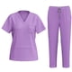 thumbnail image 2 of Penkiiy Scrubs para mujer-Stretch Scrub Top& Pantalones de carga con múltiples bolsillos, 2 of 9