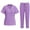 Outfit Sets Women Summer-Purple, variant on Homenesgenics Scrub Sets for Women Womens 2 Piece Scrub Outfits Casual Short Sleeve Scrub Tops and Long Pants Sets Nurse's Uniform Lounge Set Working Sets with Pocket Purple XXL