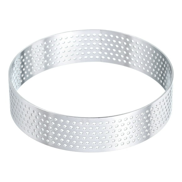 Unique Bargains Stainless Steel Cake Rings 3.5" Round Perforated Metal Circle Baking Dessert Mousse Cake Ring Non Stick