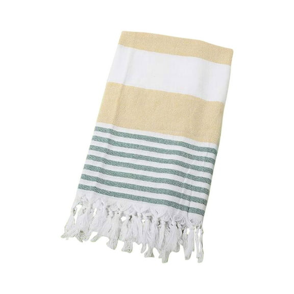 BSJJY Thin Beach Towel Cotton Absorbent Large Size Bath Towel European And American Knitted Striped Fringed Turkish Sand Beach Towel