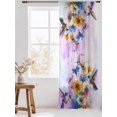 thumbnail image 3 of Sheer Curtains 96 Inches Long, Pink Purple Hummingbird Semi Sheer Curtains Light Filtering Window Treatment, Spring Oil Painting Sunflowers Privacy Voile Drapes for Living Room Bedroom 52x96 Inch, 3 of 7