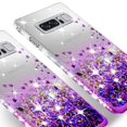 thumbnail image 5 of Compatible for Samsung Galaxy Note 8 Case, with [Temper Glass Screen Protector] SOGA Diamond Glitter Liquid Quicksand Cover Cute Girl Women Phone Case [Clear/Purple], 5 of 6