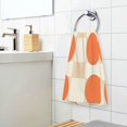 thumbnail image 3 of Yayeee 2 Pack Hand Towels for Bathroom 100% Cotton 16" x 28" Soft Absorbent Kitchen Towel, Orange Geometric Circles, 3 of 7