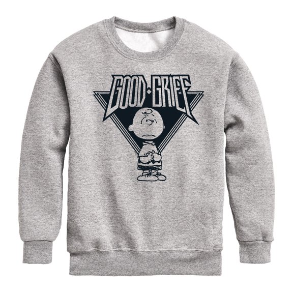 Peanuts - Good Grief Rock Graphic Long Sleeve Fleece Sweatshirt