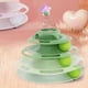 thumbnail image 3 of Rodillo de juguete para gatos, base antideslizante de 3 niveles, fácil de limpiar, plataforma giratoria interactiva, juguete para batear, perseguir, aplastar, verde, 3 of 10