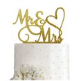 thumbnail image 1 of Topper para pastel AMINJIE Mr and Mrs dorado con brillo acrílico, 1 of 6