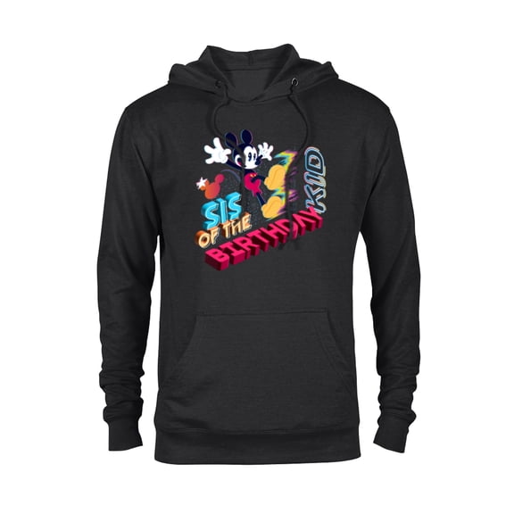 Disney Mickey Mouse Family Star Sis of the Birthday Kid - Pullover Hoodie for Adults - Customized-Black